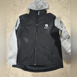 Men's Pittsburgh Steelers Dunbrooke Black/Gray Alpha Full-Zip Jacket